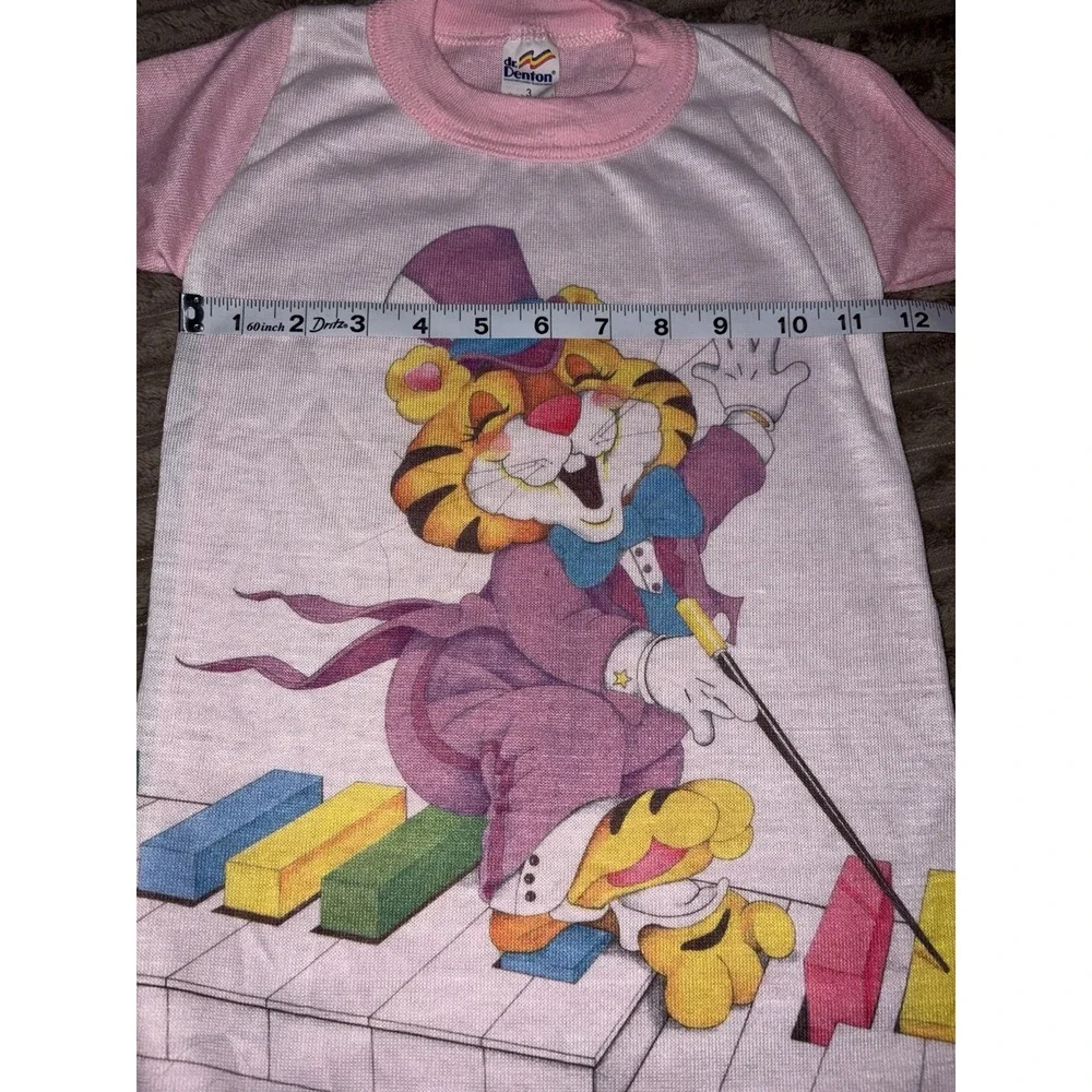 Vtg 80's Dr. Denton‎ Girls 3 T Nightgown  Pajamas Tiger Dancing Tuxedo Keyboard